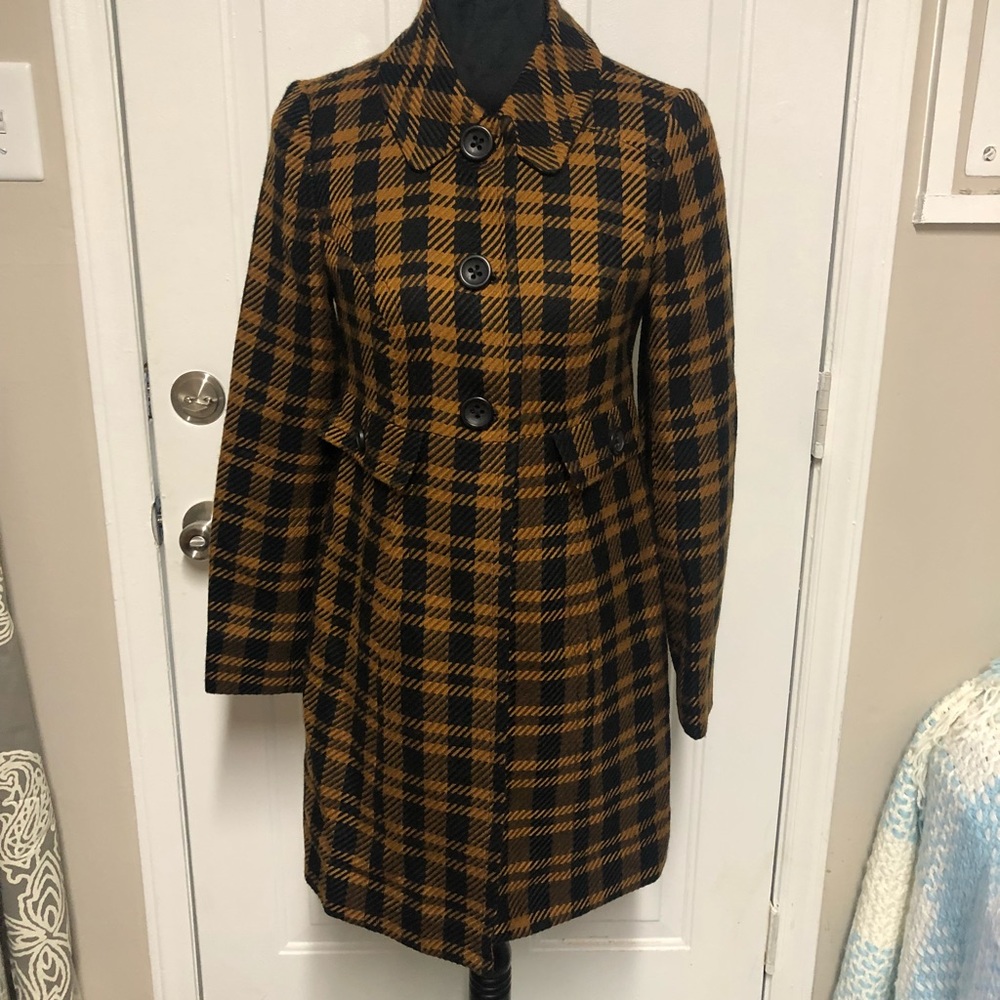 Brown Plaid Pattern Coat
